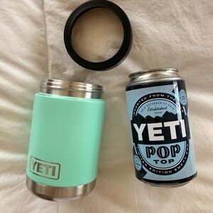 Yeti Mint Rambler Colster with Pop Top Can